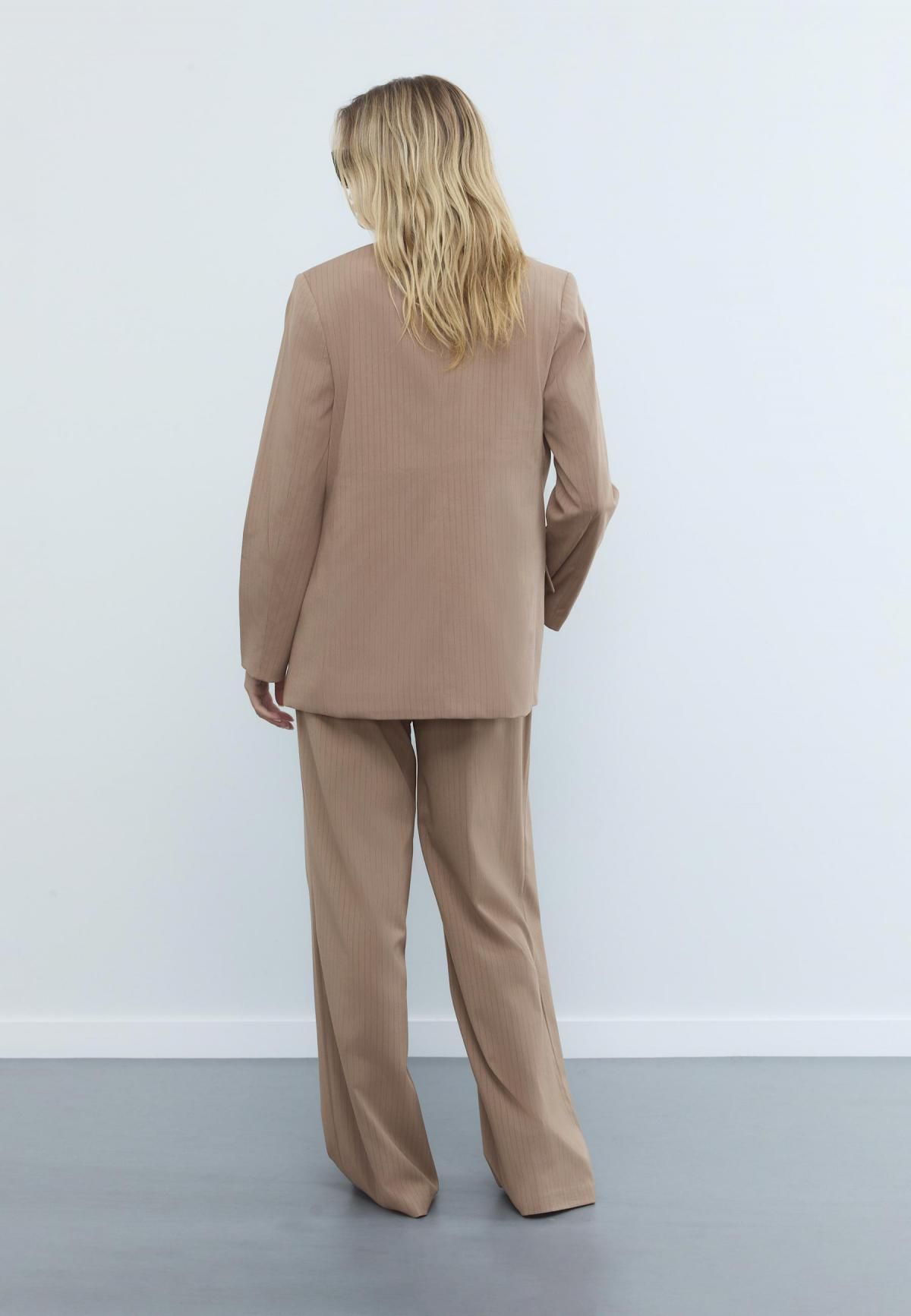 스트라디바리우스 스트라이프 텍스처 오픈 테일러드 재킷 5914/283 BEIGE - 상세 이미지 4