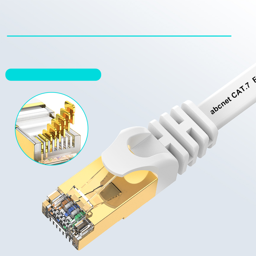 ABC넷 랜선 CAT7 평면 랜 케이블 FLAT 인터넷 선 화이트 30m, 1개 - 상세 이미지 2
