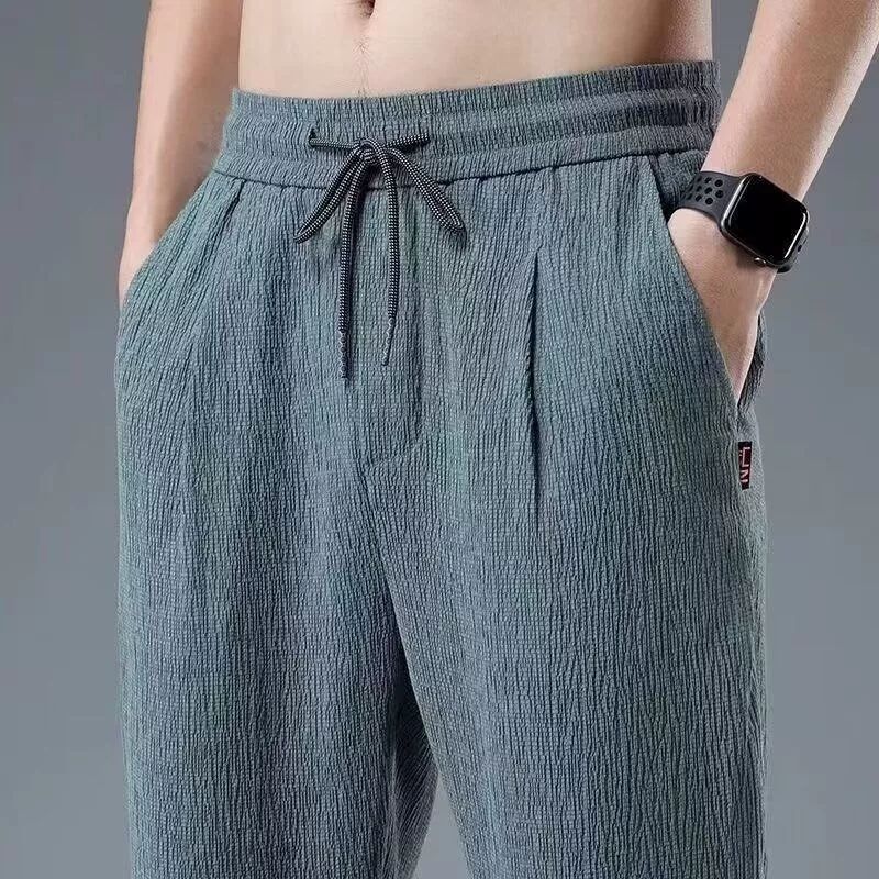 남자하렘팬츠 빅사이즈 루즈핏 바지 팬츠 밴딩 남자 K03 직선바지 그레이 M 추천 40.0-50.0kg - 상세 이미지 5