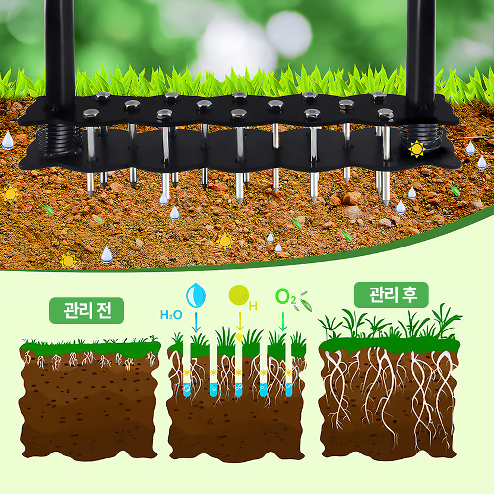 잔디 스파이크 농업용 갈퀴 천공 관리 에어레이션 농기구 - 상세 이미지 4