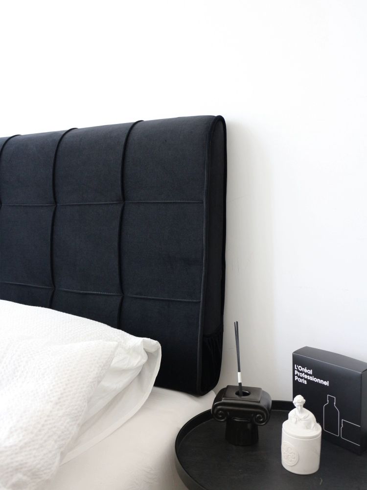 호텔 침대헤드 인테리어 헤드보드 등받이 받침대 트렌디블랙 120x60cm 세탁 가능 - 상세 이미지 3