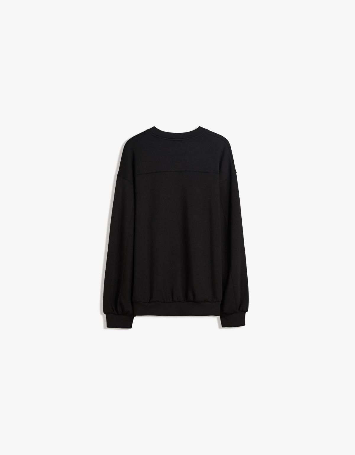 버쉬카 오버사이즈 소프트 모달블렌드 맨투맨 7071/727 BLACK - 상세 이미지 2