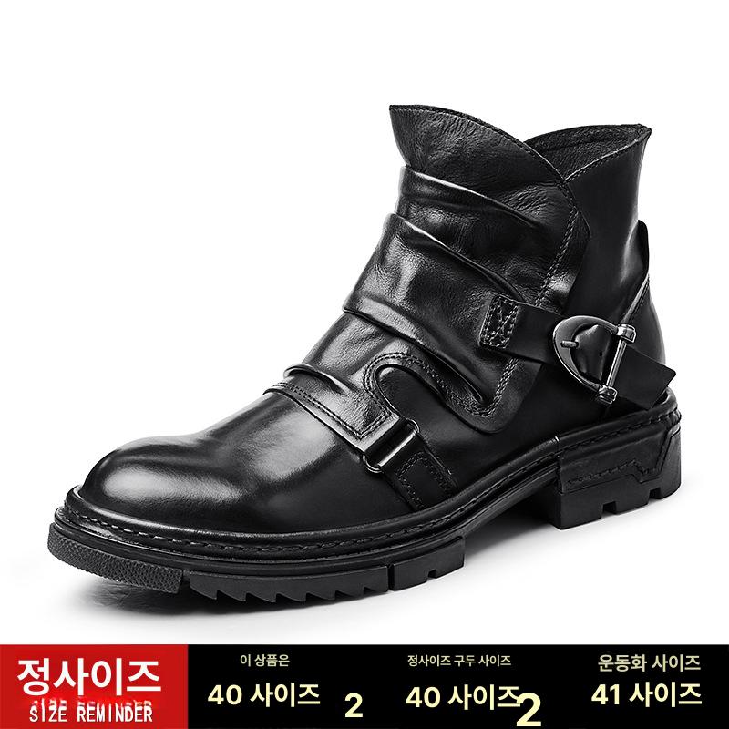 바이크 부츠 남성 할리 워커 카우보이 키높이 가죽 블랙 38 이미지 6
