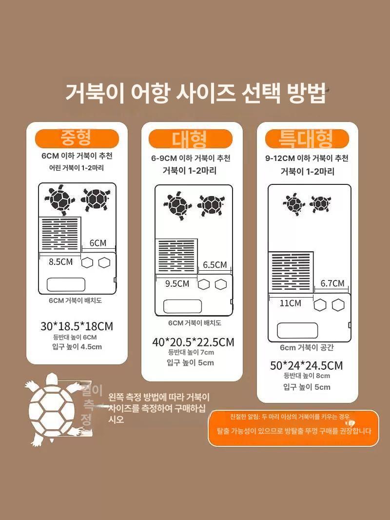 스마일크랩키우기 거북이키우기 도둑게 기본 키우기 은신처 특대형 화이트 노출 통+선반+비 A - 상세 이미지 4