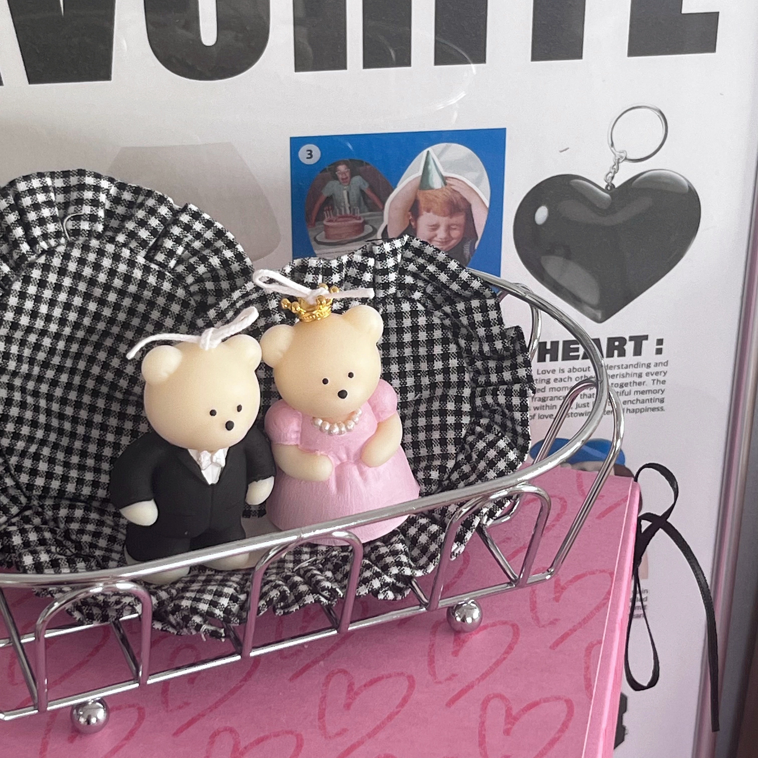 웨딩베어캔들 프로포즈 웨딩촬영 커스텀제작 캔들 소품 결혼기념일 집들이선물 레이지선데이모닝