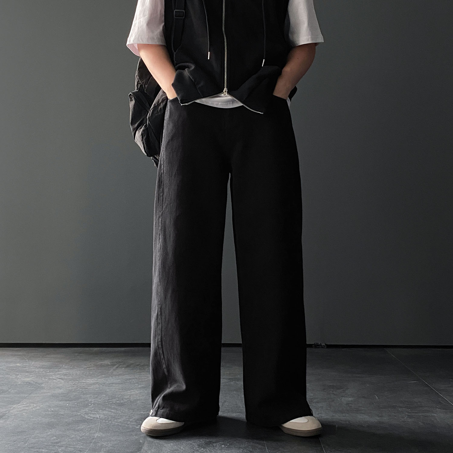 벌룬팬츠 남자와이드팬츠 면바지 남자통바지 - 상세 이미지 4