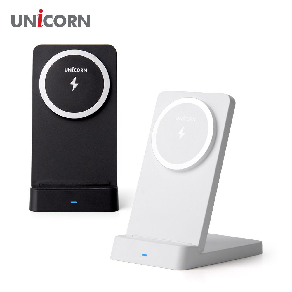 유니콘 맥세이프 무선충전기 15W 접이식 스탠드거치대 PD3.0 QC3.0지원 ZQ-M15W - 상품 이미지