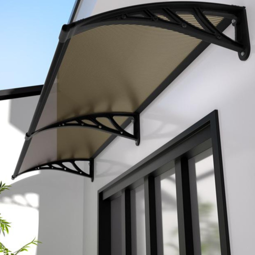 비가림막 현관 캐노피 어닝 테라스 베란다 창문 발코니 빗물막이 비막이 넥산 60x80cm 전체세트 블랙 화이트 그레이
