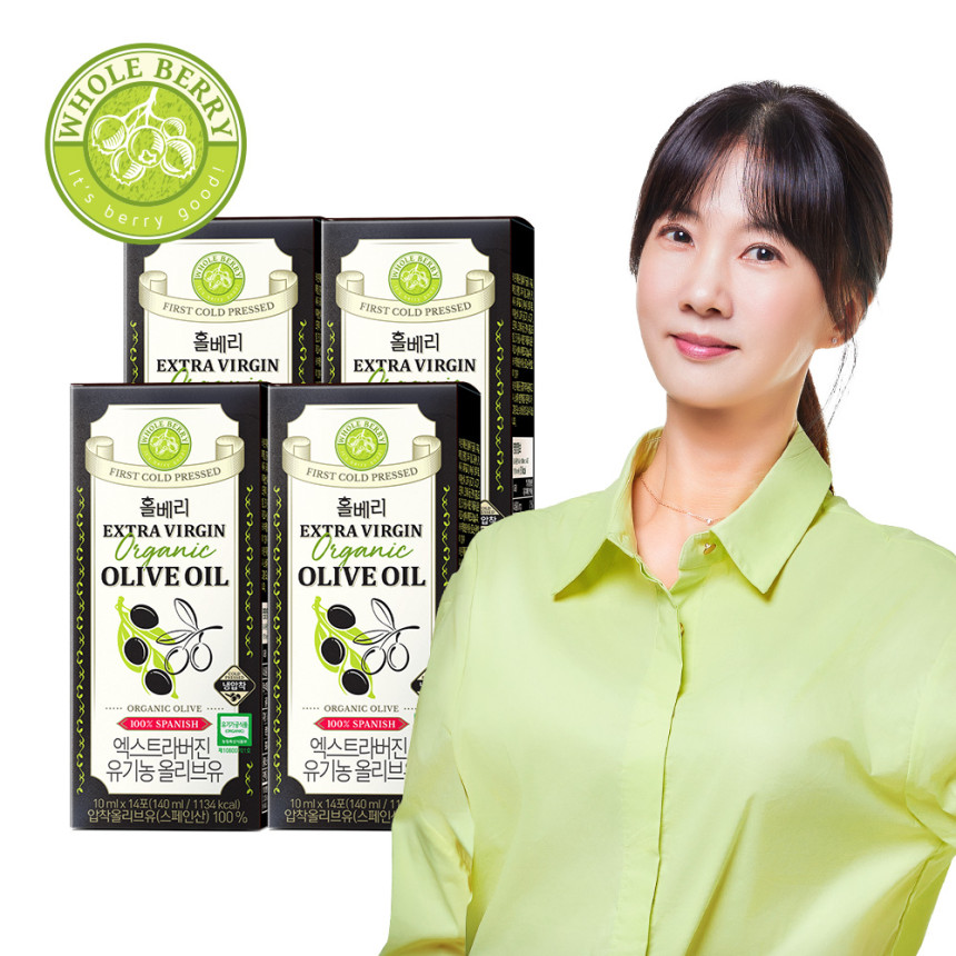 홀베리 엑스트라버진 유기농 올리브유 (1박스 14포입) 140ml, 4개 사진 1