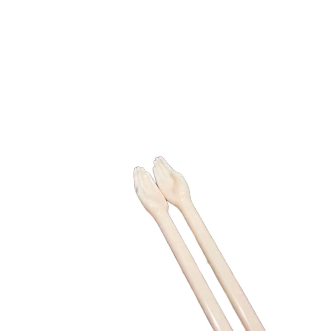 손 모양 젓가락 집들이선물 칩 세트 수저 도자기 나무 재미있는 손 젓가락 1쌍 - 상품 이미지