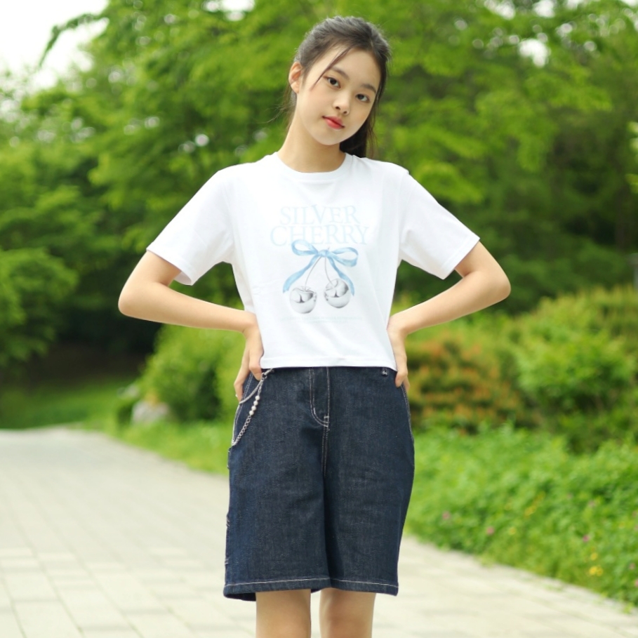 더데이걸 뉴 그래픽 크롭 티셔츠 TGRP25305 - 상세 이미지 4