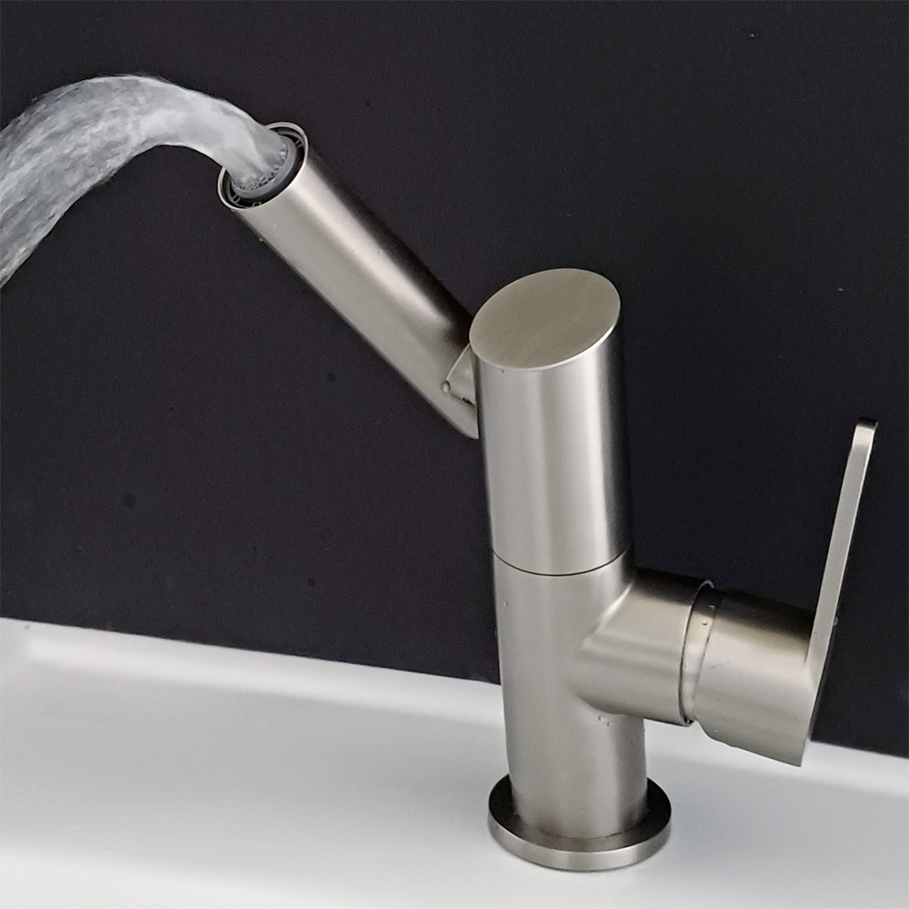 고급 듀얼회전 세면대 수전 수도꼭지 욕실 세면기 원홀 스텐 무광 교체