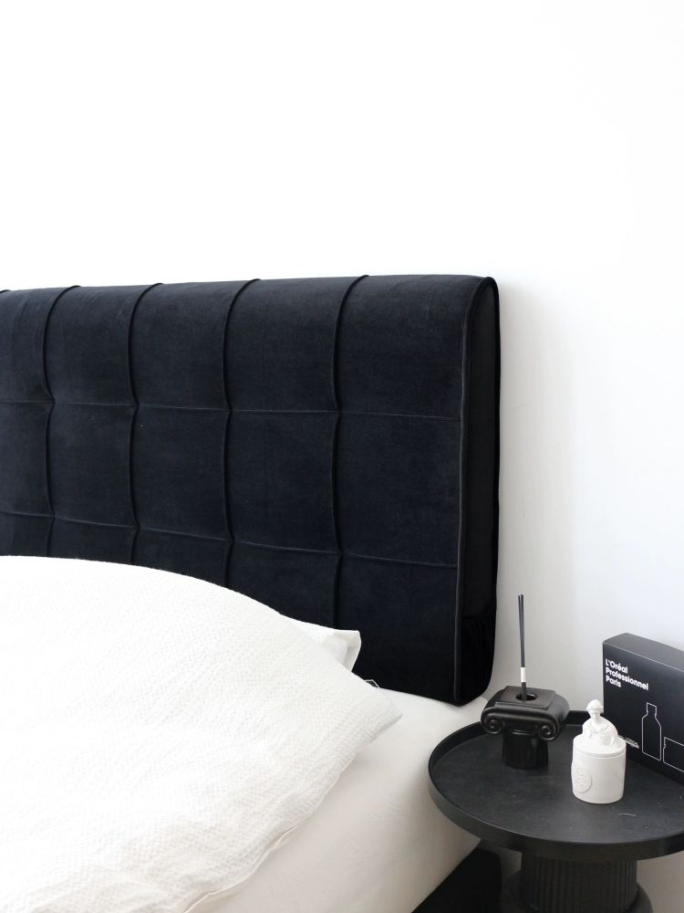 호텔 침대헤드 인테리어 헤드보드 등받이 받침대 트렌디블랙 120x60cm 세탁 가능 - 상세 이미지 2