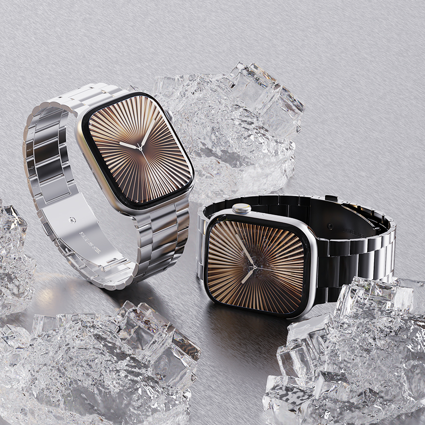 애플워치 SE3 SE2 11 스트랩 메탈 라이트 밴드 42/44/45/46/49MM, 블랙 이미지 6