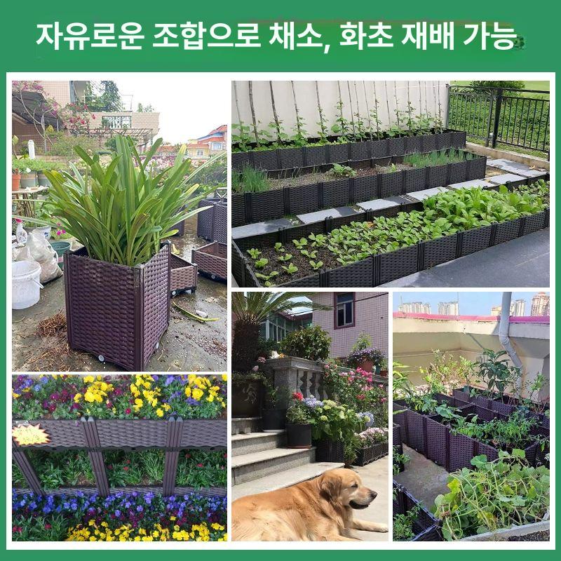 미니텃밭 플랜트박스 상자 플랜터 대형화분 테라스 야외 깊은 네 연 너비 40 160 38 플라스틱 - 상세 이미지 4