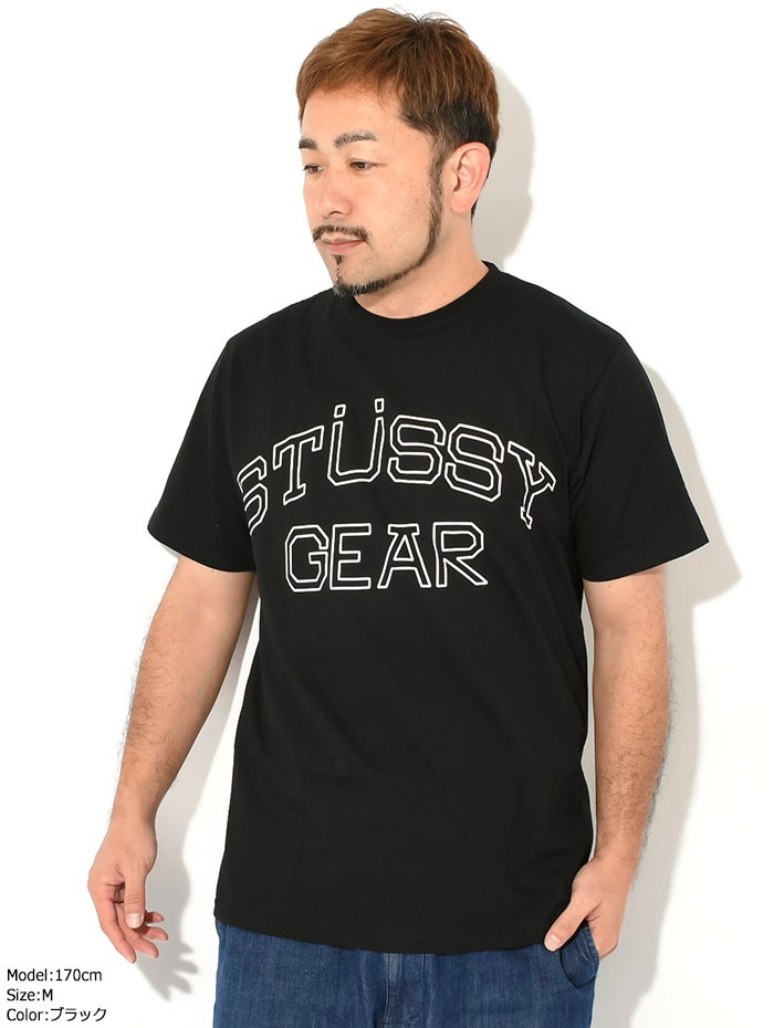 스투시 STUSSY 남성용 기어 로고 반팔 티셔츠 - 상세 이미지 3