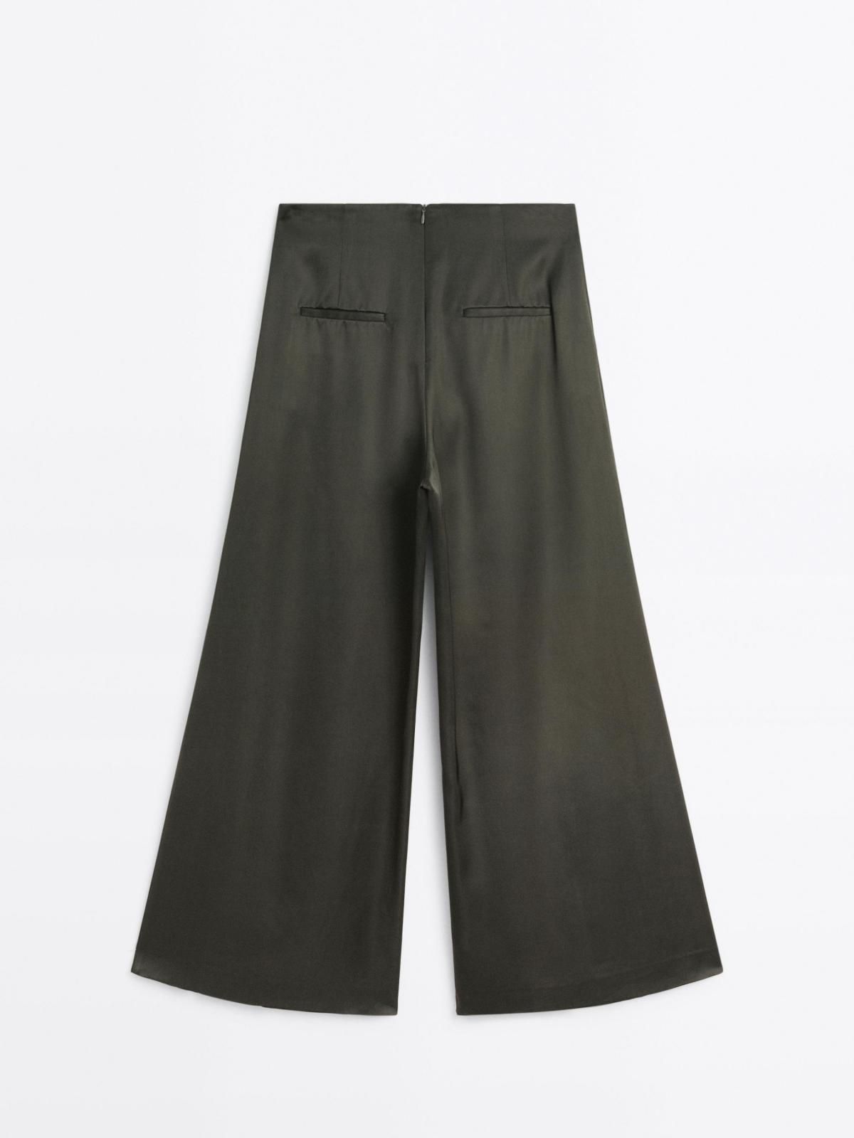 마시모두띠 새틴 테크니컬 와이드 팬츠 9174/952 DARK GREEN - 상세 이미지 3