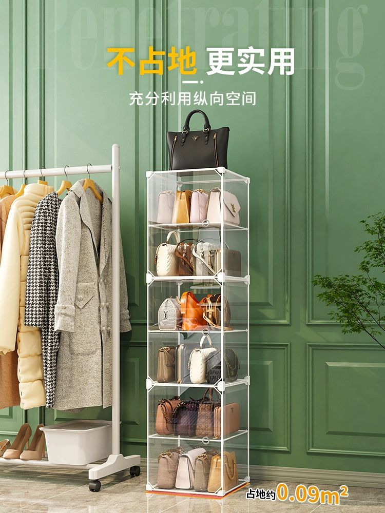 투명가방장 명품 가방 디스플레이 아크릴 더스트백 보관 1열 2층 4-6개 가능 중간 - 상세 이미지 4