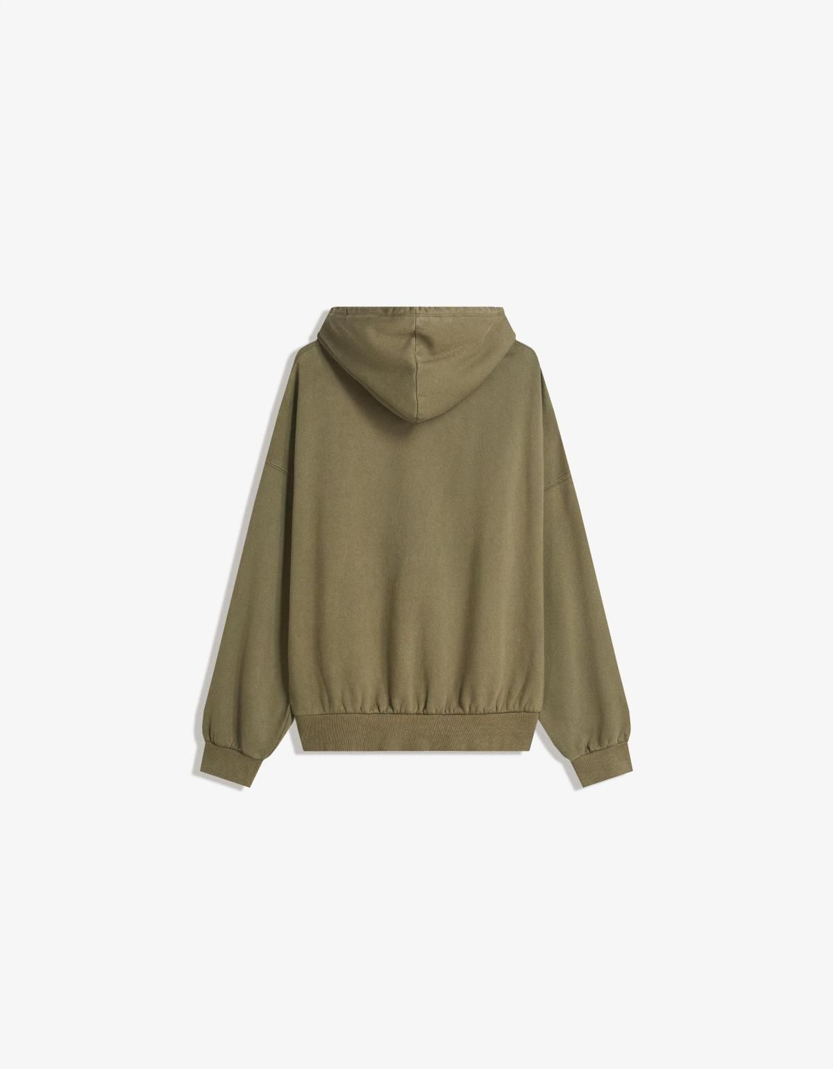 버쉬카 베이직 오버사이즈 후드 스웨트셔츠 7057/700 KHAKI - 상세 이미지 2