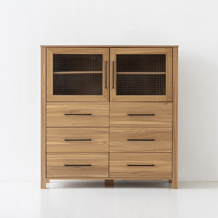 폴라보 서랍장 6칸 유리문형 KC767 라이트브라운 5579.5673