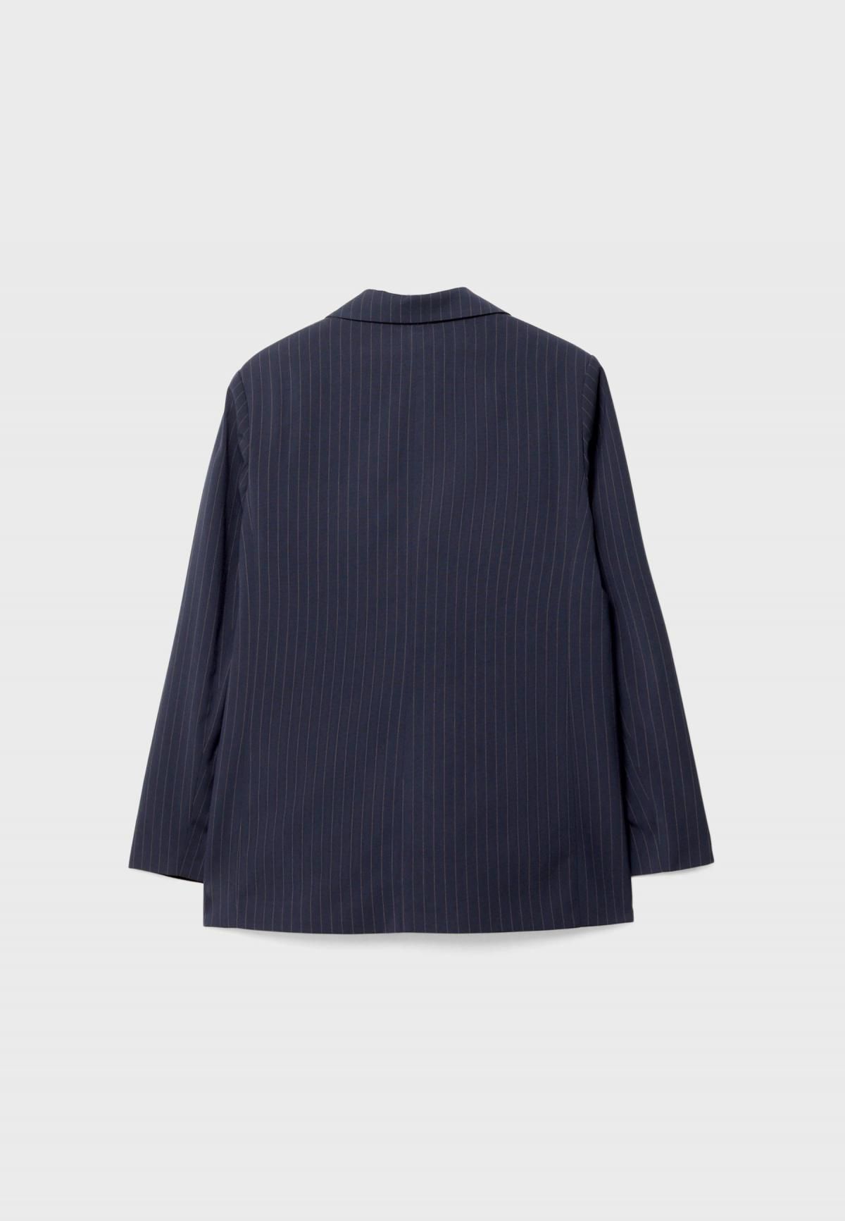 스트라디바리우스 스트라이프 텍스처 오픈 테일러드 재킷 5914/283 NAVY BLUE - 상세 이미지 3