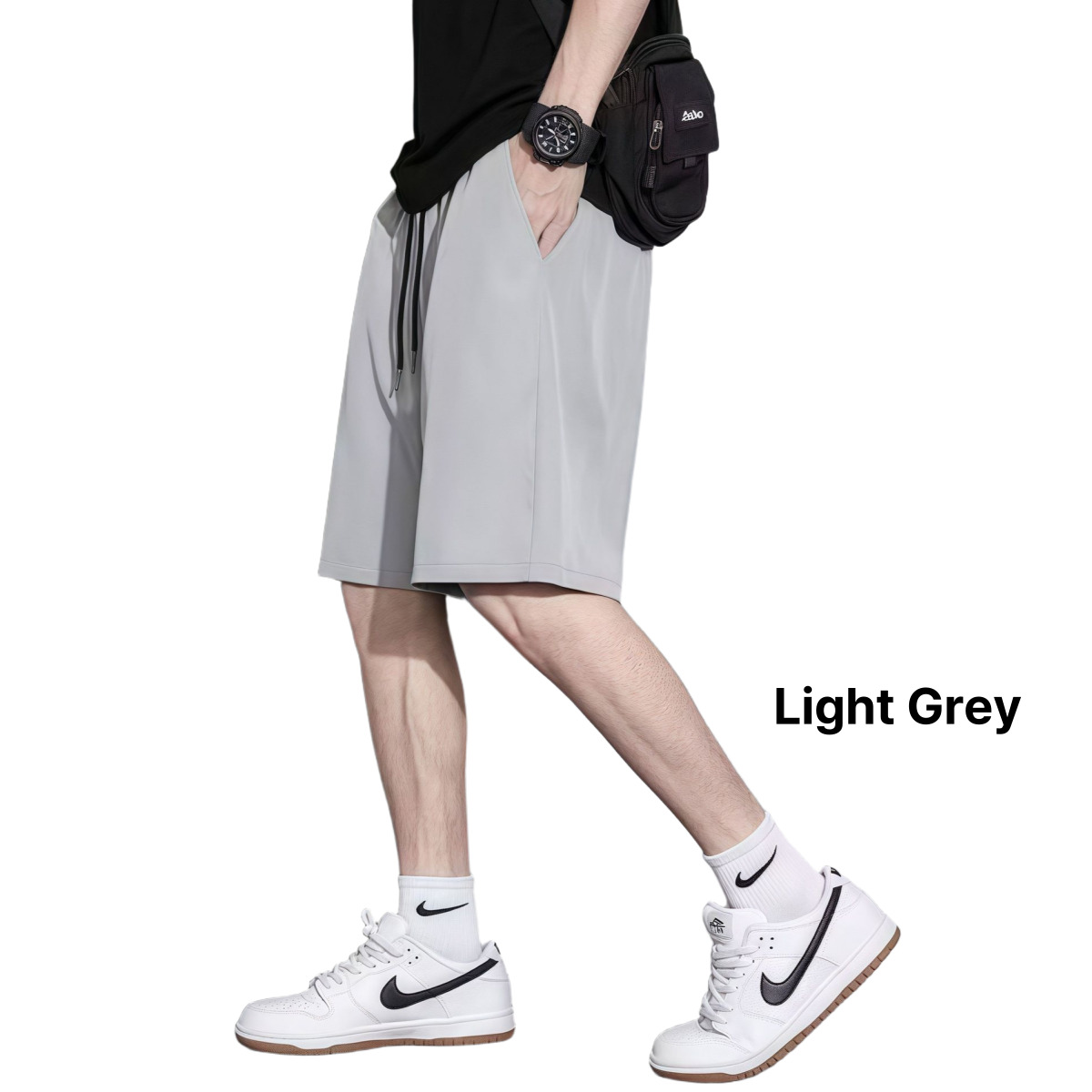 남자 냉감 데일리 여름 반바지 트레이닝 쿨 팬츠 밴딩 3장 초소대형 사이즈 (28~44) - 상세 이미지 3