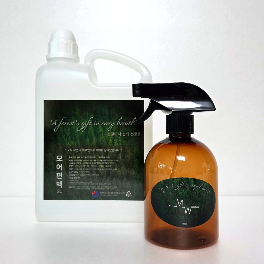모어우드 피톤치드 집안 사무실 담배냄새제거 주방 공기 실내탈취제 편백수 2L