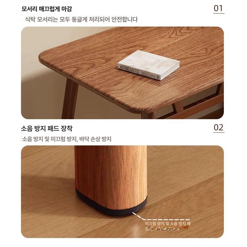 원목 테이블 책상 학생방 공부 탁자 사무실 호두색 100x너비 60x높이 A - 상세 이미지 5