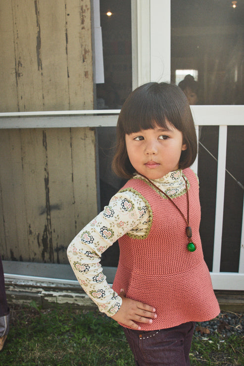 25FW 미샤앤퍼프 키즈 슬리브리스 플럼 니트 탑 K1111F25 로즈우드, 4A 이미지 7