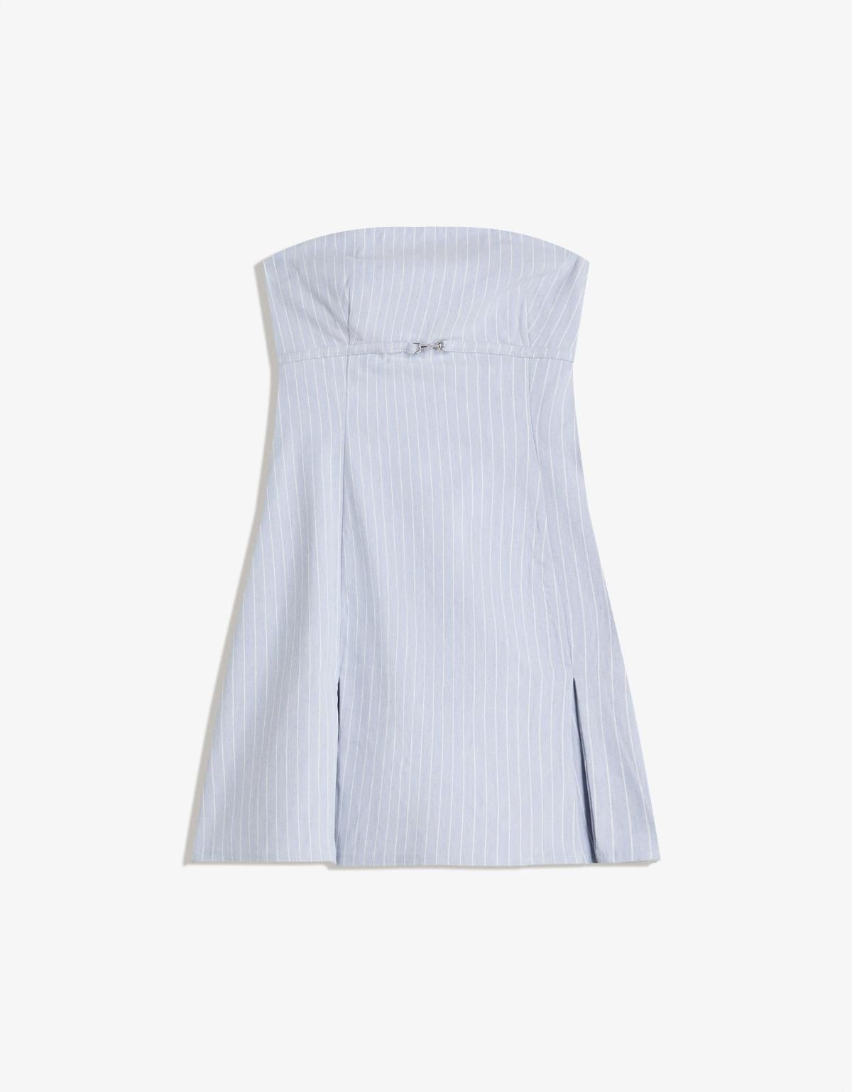 버쉬카 스트라이프 튜브탑 벨트 미니 원피스 5851/710 LIGHT BLUE - 상세 이미지 2
