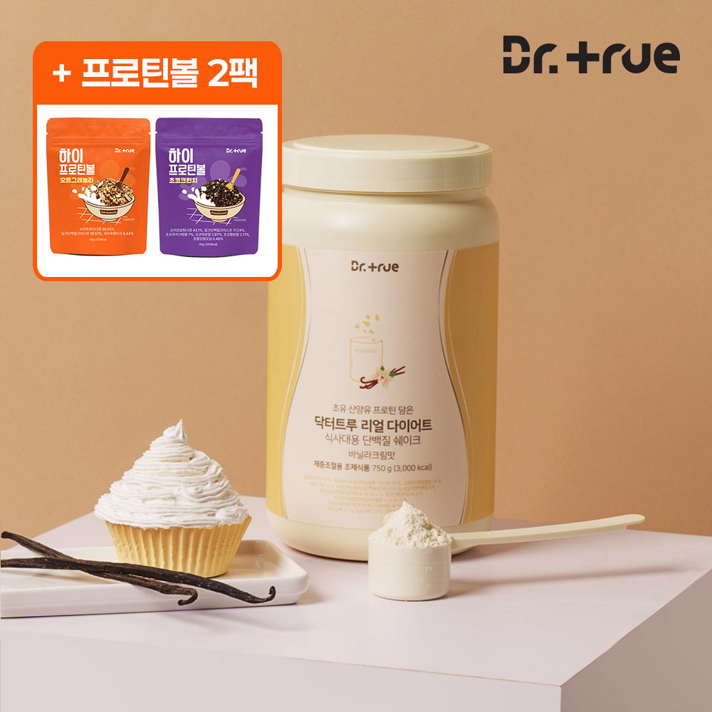 닥터트루 다이어트 식사대용 산양유 초유 단백질 쉐이크 보충제 스키니바닐라맛, 750g, 1개