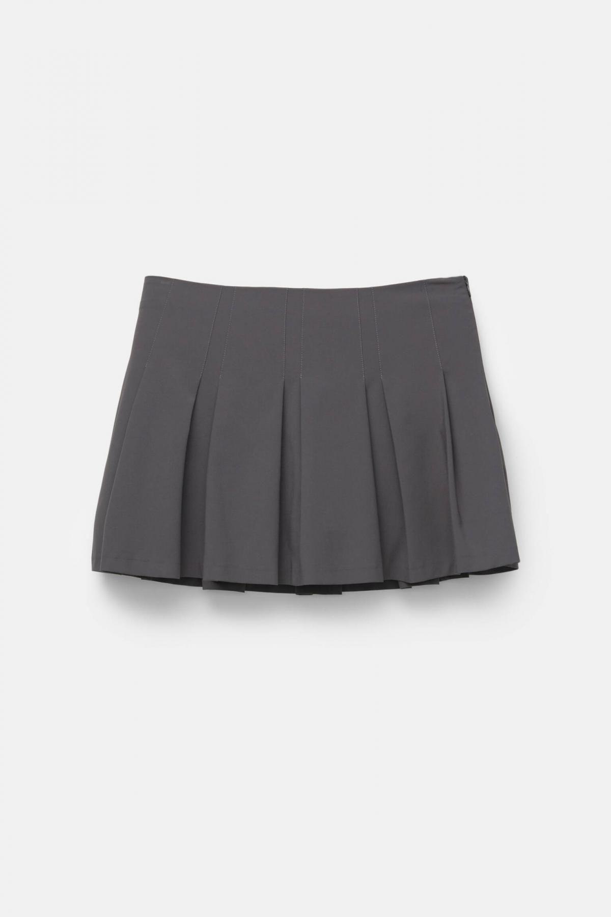 풀앤베어 미니멀 플리츠 미니 스커트 7400/322 ANTHRACITE GREY - 메인 이미지