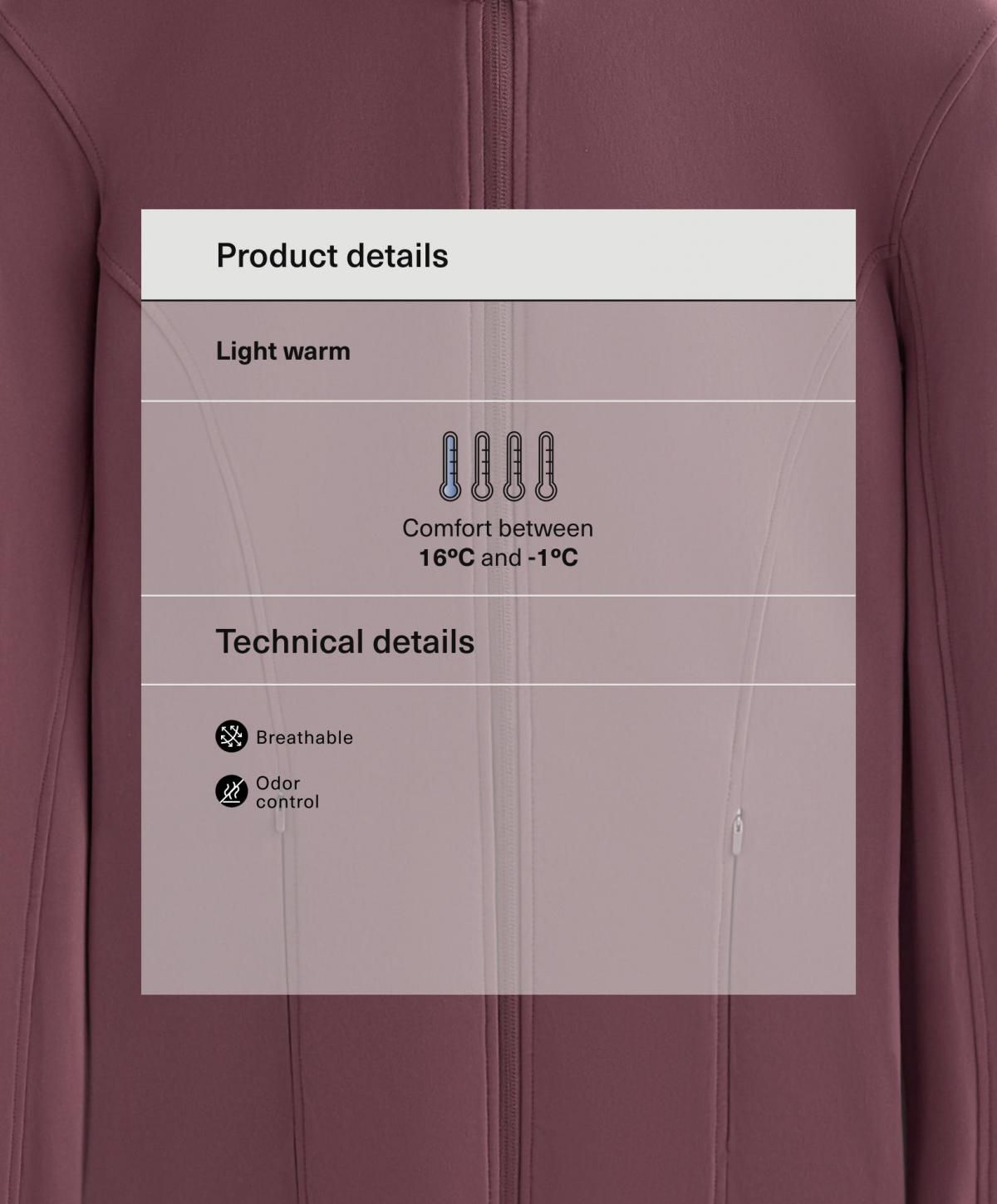 오이쇼 테크니컬 웜터치 집업 재킷 1790/837 BURGUNDY - 상세 이미지 4