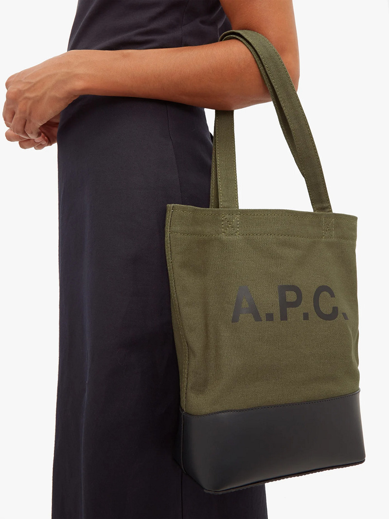 아페세 에코백 로르 토트백 apc 캔버스 가방 Laure Tote 데님백 카키 진피 바닥 사이즈 3호 판매 후 - 상세 이미지 3
