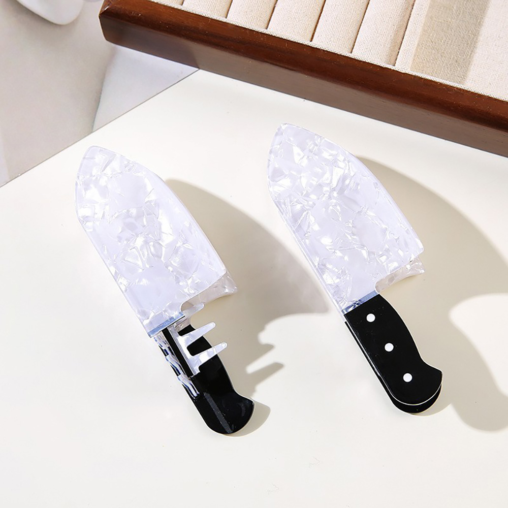 특이한 할로윈 칼 헤어핀 반묶음 클로 클립 집게핀 웃긴 쓸데없는 신박한 선물 나이프 머리핀 - 상세 이미지 2