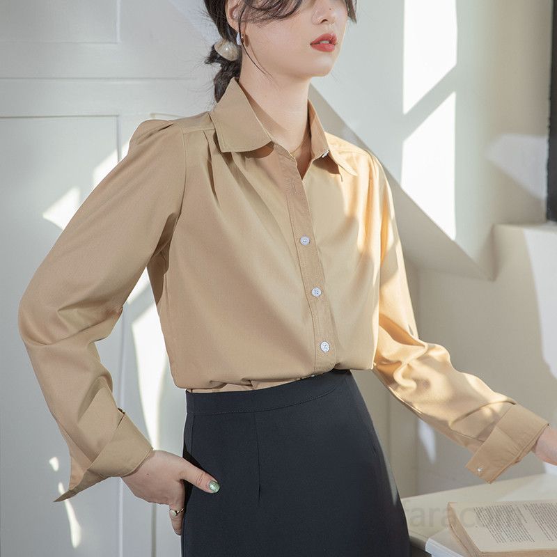 여성 긴팔 셔츠 가을 데일리 코튼 소재 통근용 캐주얼 스타일 흰색 상의 모던한 디자인 편안한 착용감 실용적인 여성용 셔츠 - 상세 이미지 2