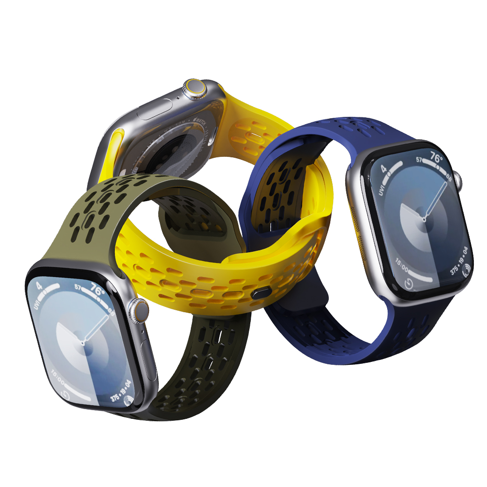 애플워치 SE3 SE 11 스트랩 실리콘 메쉬 밴드 42/44/45/46/49MM, 다크그레이 - 상세 이미지 5