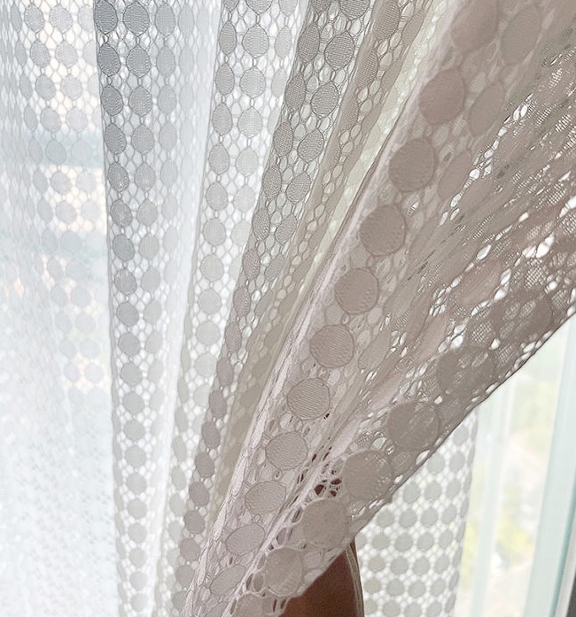 바이아미 서클 레이스 빈티지 방염 카페 커튼