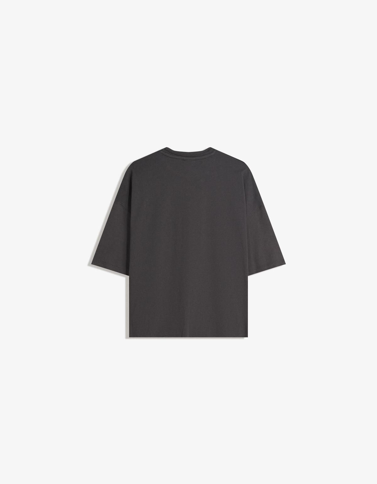 버쉬카 포스트 말론 프린트 오버핏 반팔 티셔츠 7628/160 GREY - 상세 이미지 2