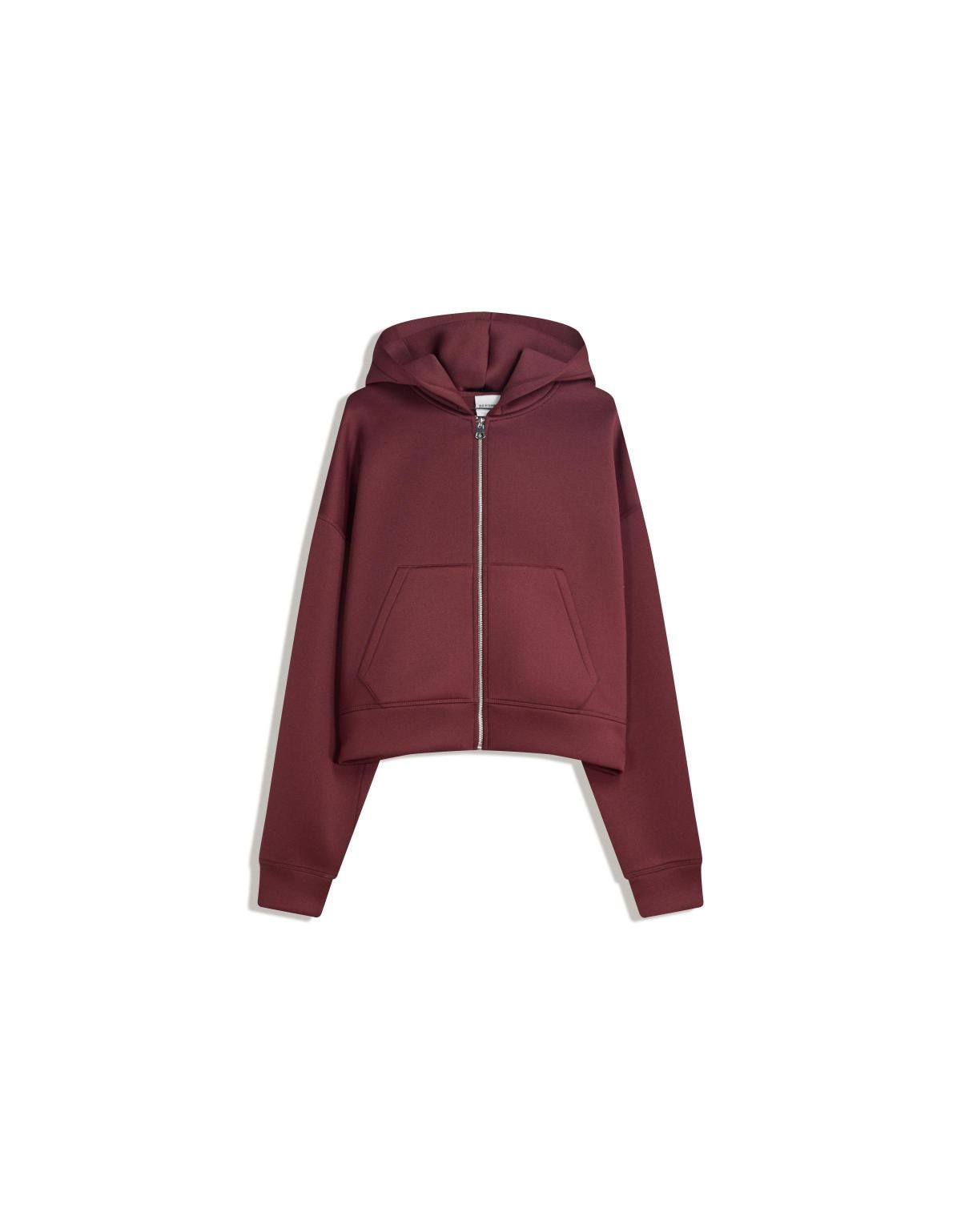 버쉬카 오버사이즈 네오프렌 테크니컬 집업 후드티 6973/714 BURGUNDY - 상세 이미지 3