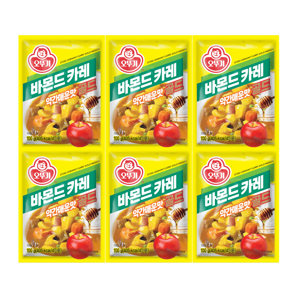 오뚜기 바몬드카레골드 약간매운맛, 100g, 6개 - 상품 이미지