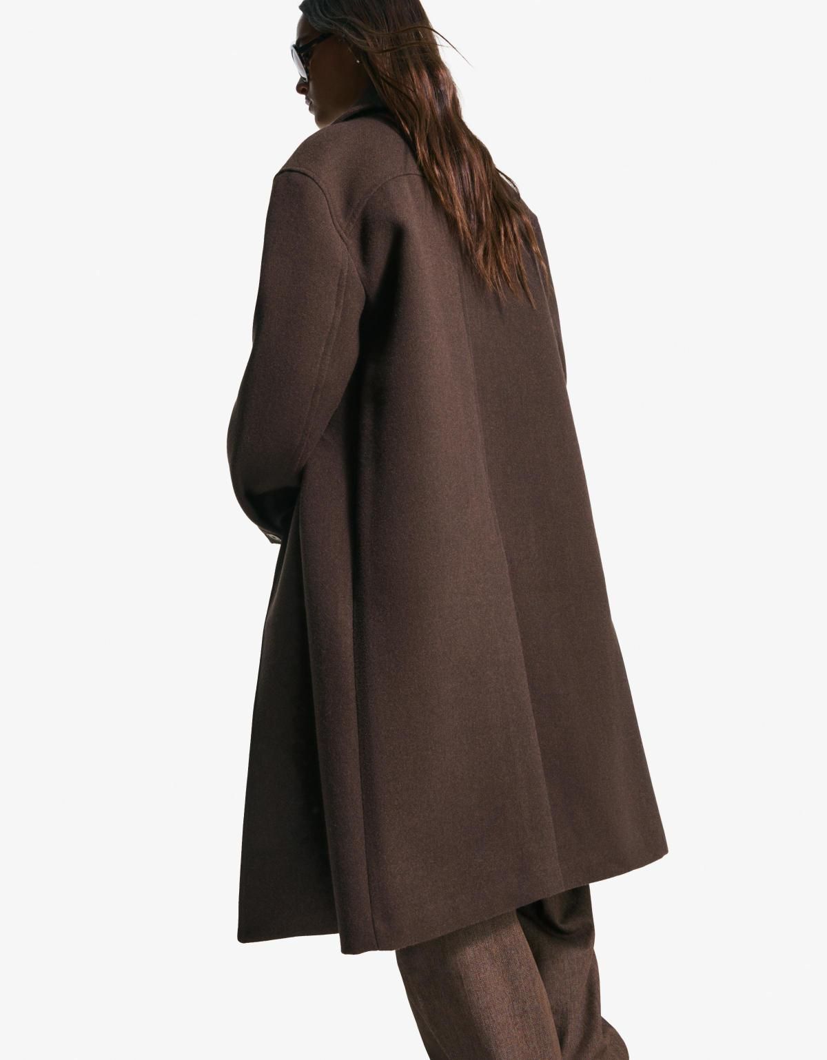 버쉬카 테크니컬 오버핏 드롭숄더 롱 코트 6893/741 BROWN - 상세 이미지 4