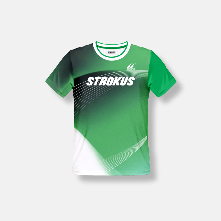 스트로커스 STRT-2512 GR 싱글스판 경기복 게임웨어 반팔티 배드민턴 피클볼 스포츠웨어 - 상품 이미지