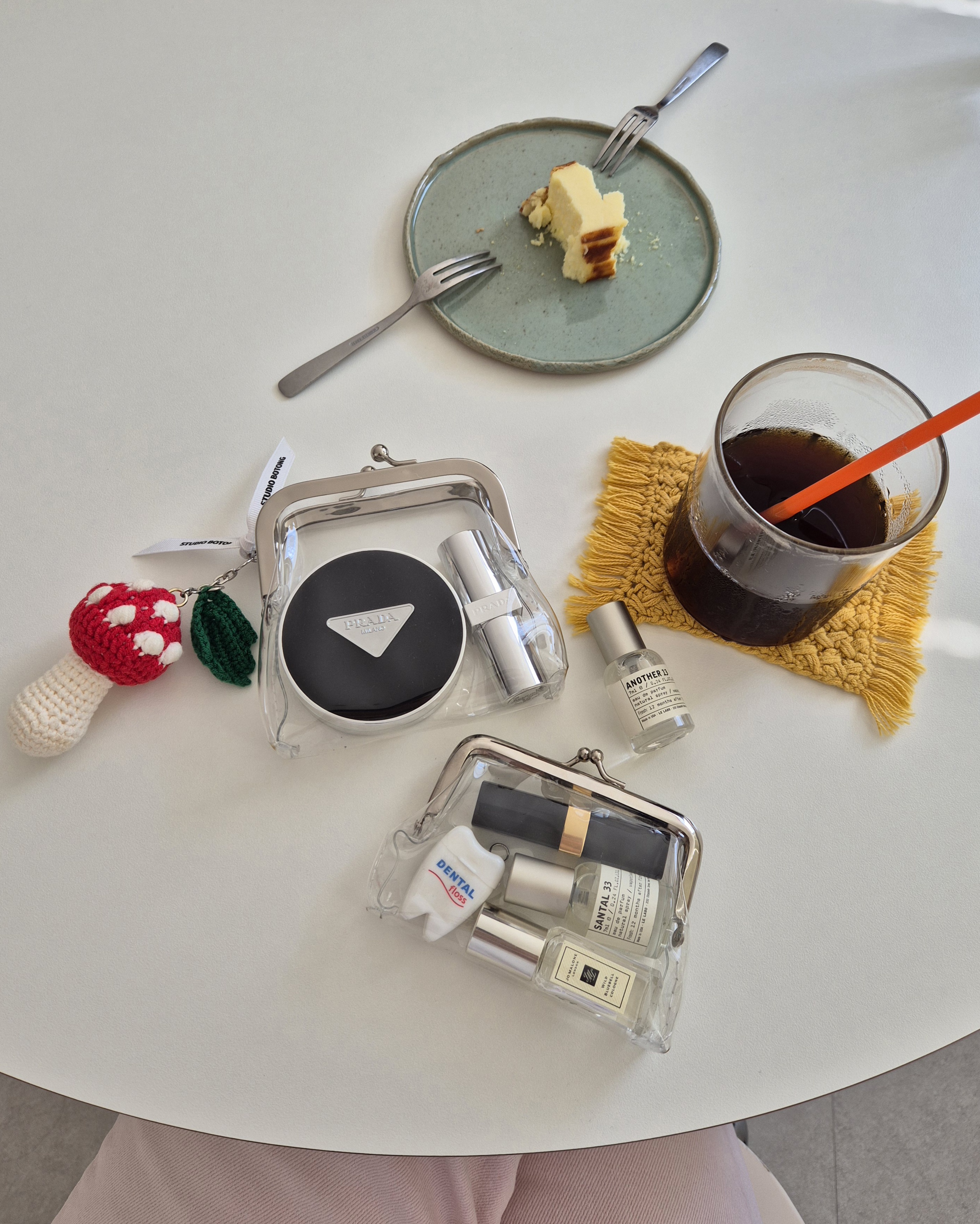 투명 PVC 똑딱이 파우치 화장품 립스틱 카드 동전 다용도 클리어 미니 지갑