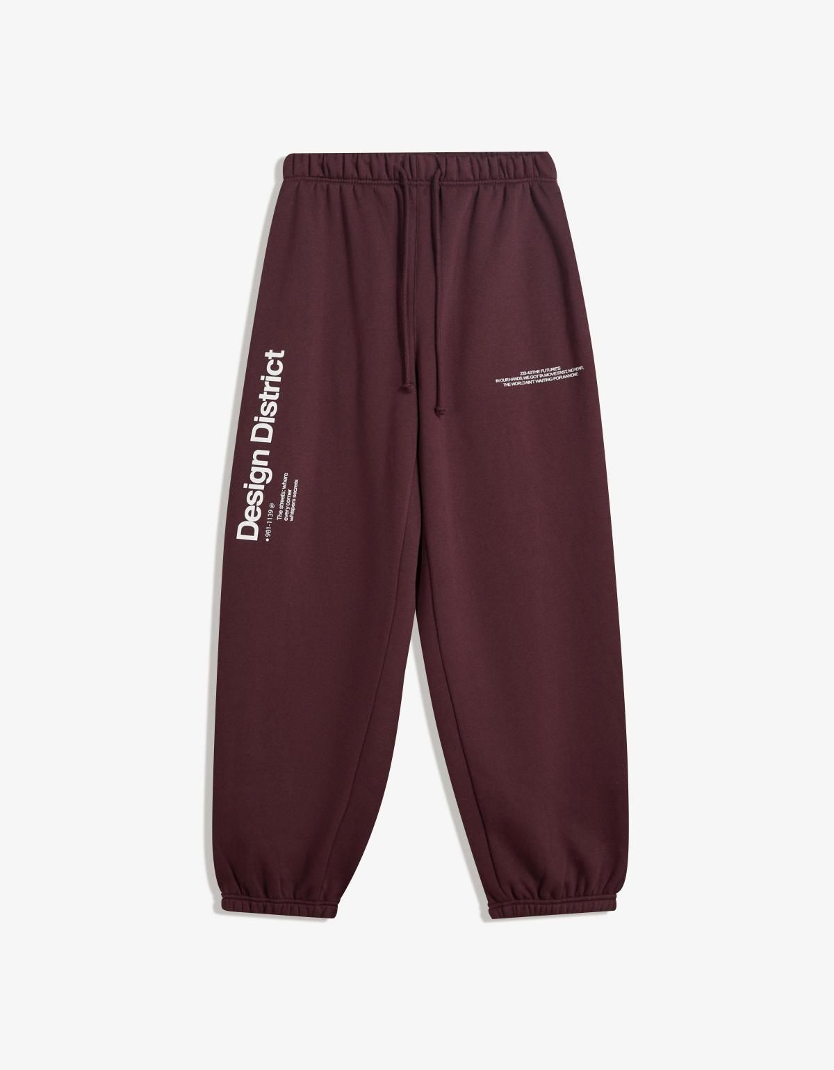 버쉬카 스트리트 프린팅 조거 팬츠 5292/700 BURGUNDY - 상세 이미지 3
