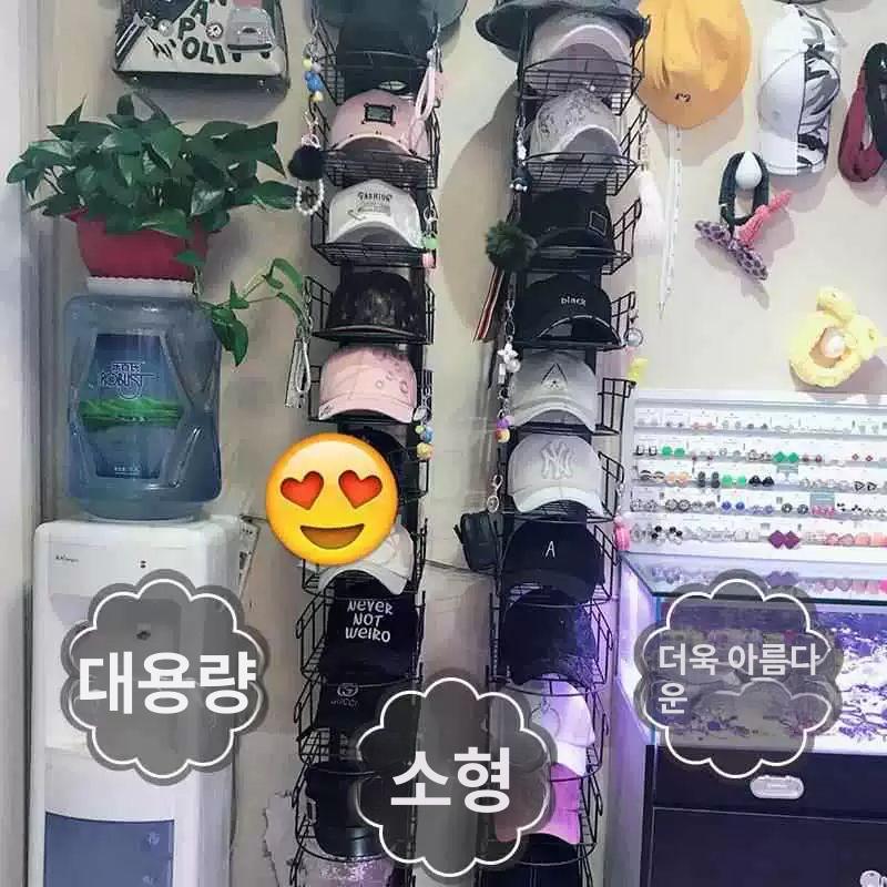 모자정리대 스탠드 철제 선반 매장용 디피 옷가게 수납 6층 높이 너비 100 32 37 A - 상세 이미지 4