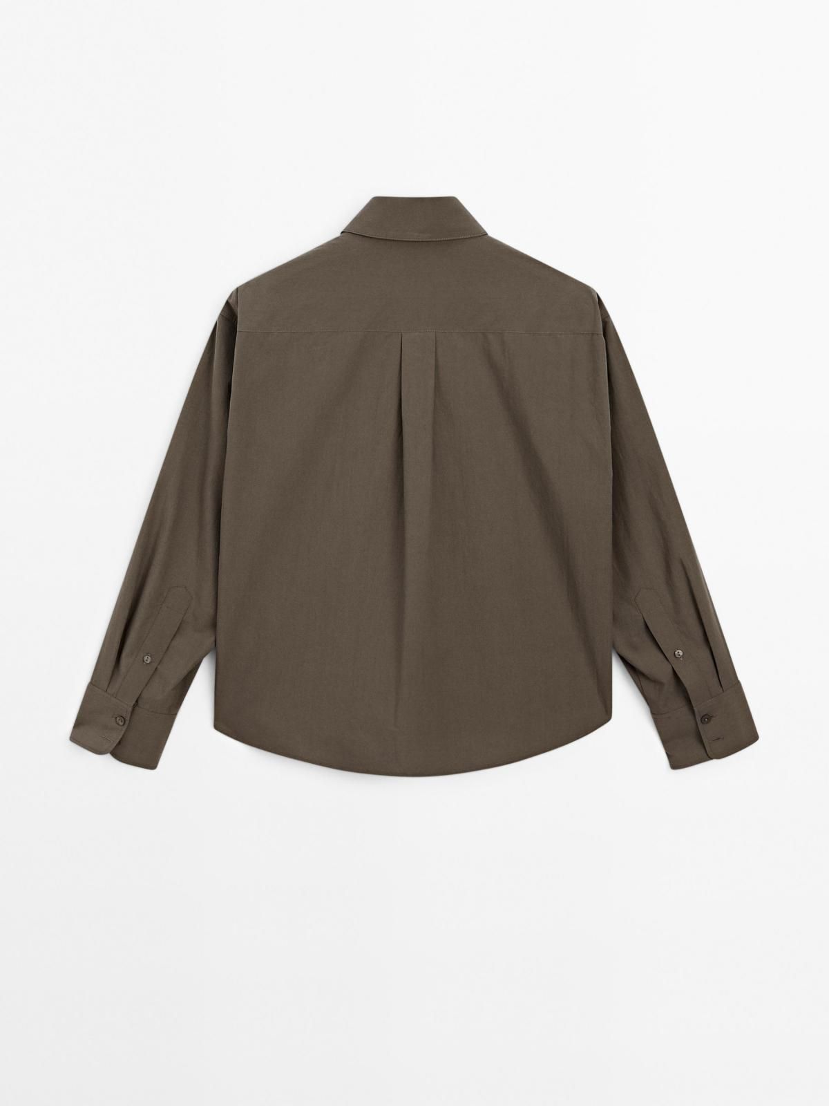 마시모두띠 미니멀 코튼 옥스포드카라 긴팔 셔츠 5114/914 DARK GREEN - 상세 이미지 3