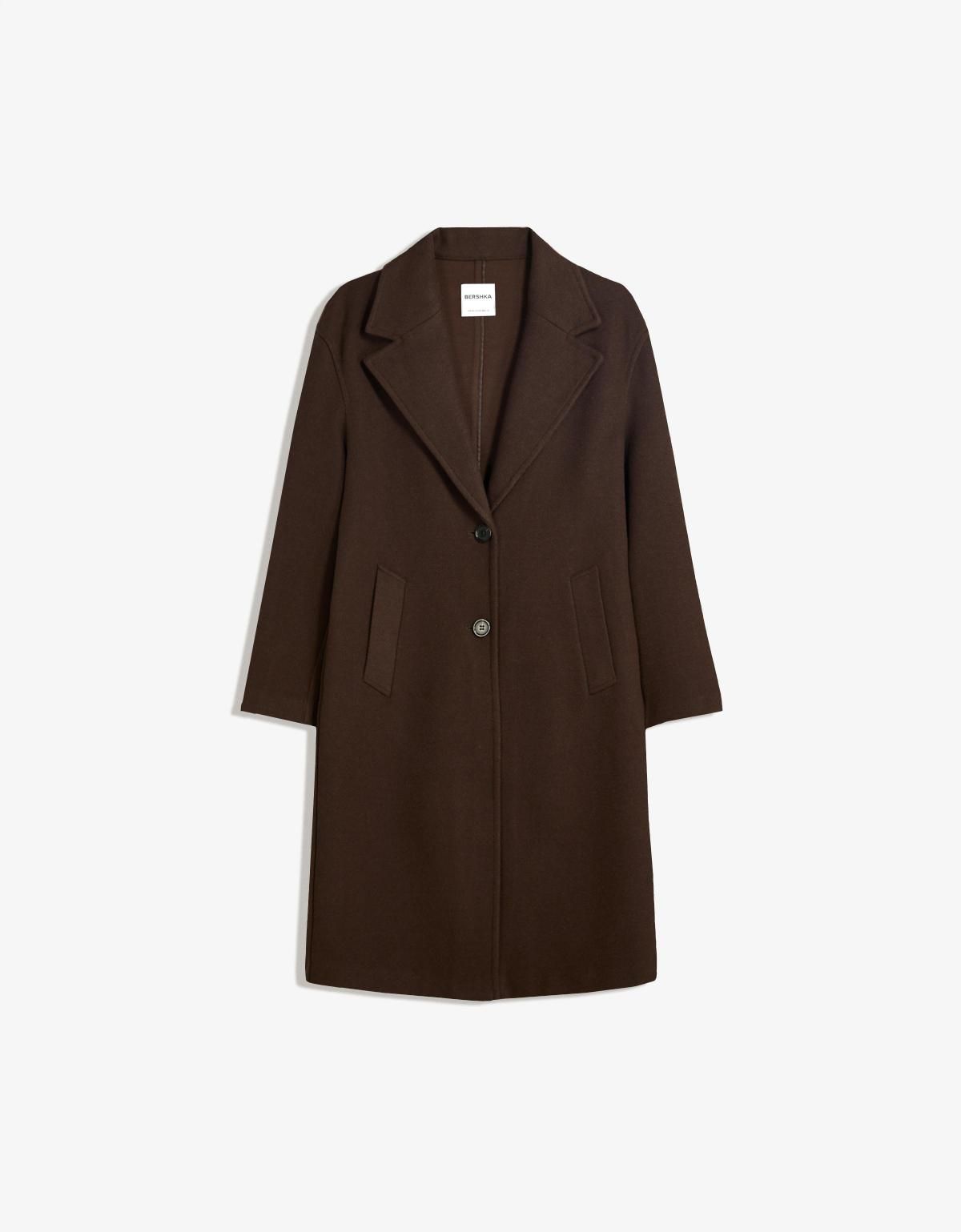 버쉬카 브라운 미니멀 소프트 롱 코트 1688/741 BROWN - 메인 이미지