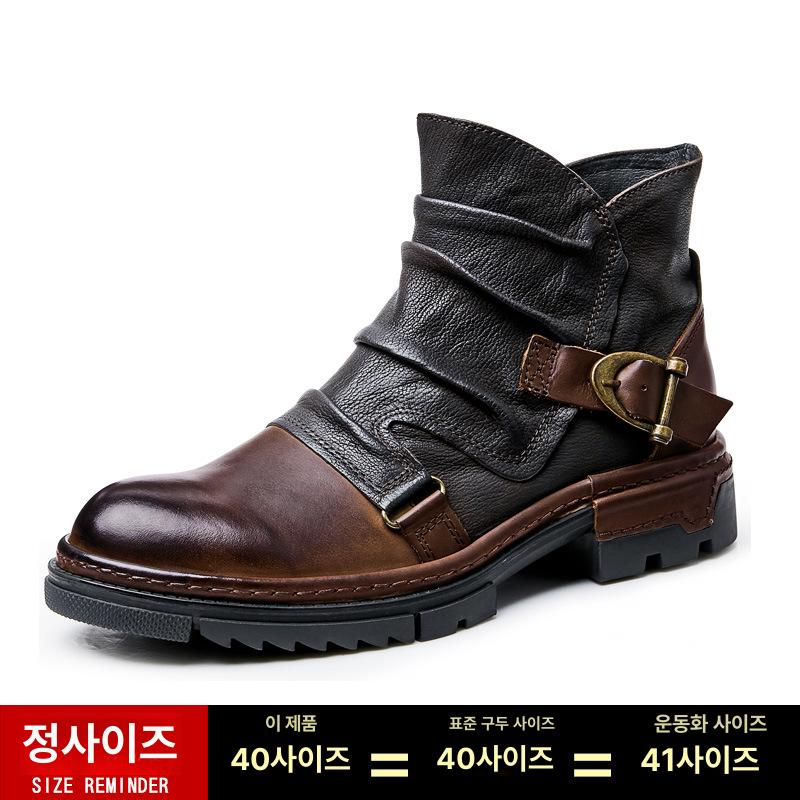 바이크 부츠 남성 할리 워커 카우보이 키높이 가죽 블랙 38 이미지 8