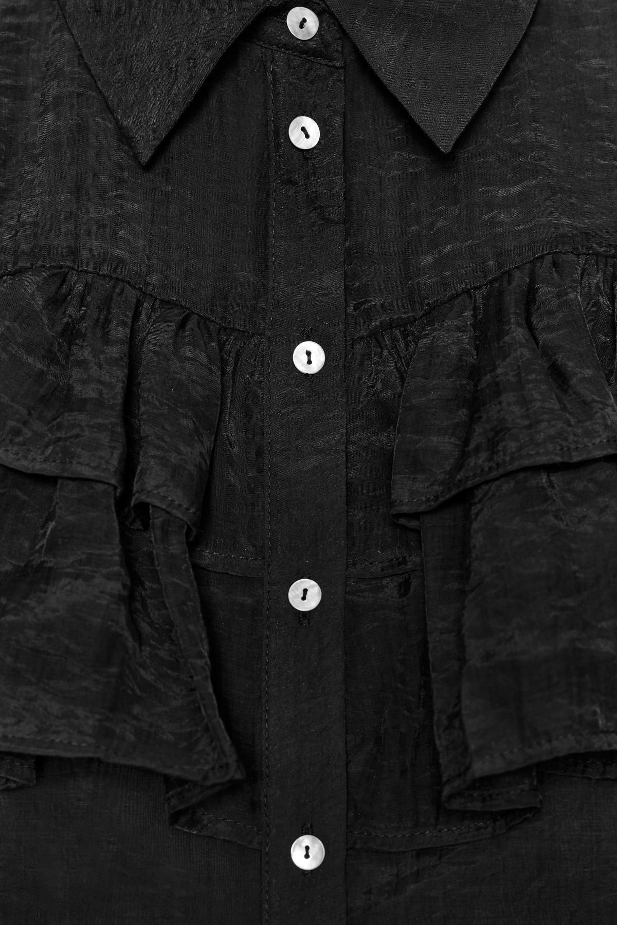 자라 시스루 러플 민소매 탑 1971/804 BLACK - 상세 이미지 3